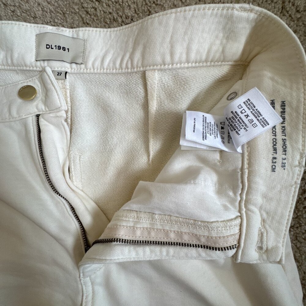 DL1961 Hepburn High Rise French Terry Shorts White Size 27 - Picture 3 of 7